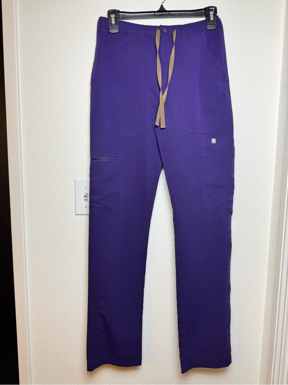 Figs Technical collection Plum Purple Drawstring Straight Leg Pants XS